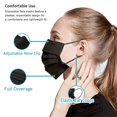 thumbnail image 2 of nipocaio 100PCS Face Mask Black Disposable Masks For Adults 3 Layer Filter Protection Breathable Dust Masks With Elastic Ear Loop For Men Women, 2 of 4