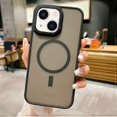 thumbnail image 1 of For iPhone 15 Imitation Metal Frosted Skin Feel Acrylic MagSafe Phone Case, 1 of 5