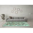 thumbnail image 3 of Ahgly Company Indoor Square Southwestern Light Blue Country Area Rugs, 3' Square, 3 of 4