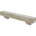 thumbnail image 3 of Ekena Millwork 8"H x 8"D x 48"W Rough Cedar Faux Wood Fireplace Mantel Kit with Ashford Corbels, White Washed, 3 of 10