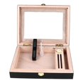 thumbnail image 1 of Caja De Cigarros De Madera De Cedro, Caja De Humidificador De Cigarros De Construcción Sellada Con Capacidad Para Humidificador De 8 A 15 Cigarros Con Ventana De Vidrio Para, 1 of 7