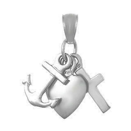 - Million Charms 925 Sterling Silver Religious Charm, 3D Faith, Hope and Love (Cross, Anchor, Heart)