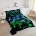 thumbnail image 4 of Erosebridal Geometric Hexagon Bedding Twin Comforter Set,Gradient Down Comforter,Neon Decor,Reversible,Lightweight,2 Piece, 4 of 7