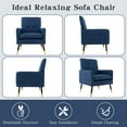thumbnail image 5 of Costway Linen Fabric Accent Chair Modern Single Sofa Chair with Solid Metal Legs Blue, 5 of 8