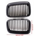 thumbnail image 3 of Pair Matte Black Hood Kidney Grill Grille For BMW e36 325i 320i 318is 1992 1993 1994 1995 1996, 3 of 7