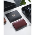 thumbnail image 2 of Tarjetero de piel tipo cartera VULKIT, delgado, vintage, vino, 2 of 7