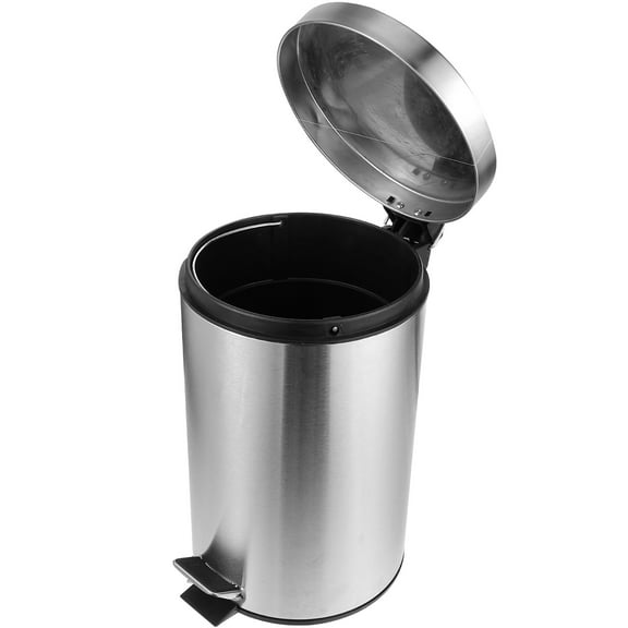 OFFIGAM Stainless Steel Pedal Trash Can with Lid, Kitchen Bathroom Living Room Waste Bin, Fingerprint Resistant
