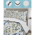 thumbnail image 4 of Quilts Twin XL Size, Blue Yellow Floral Spring Soft Comforter Bedding Set for Bed, Summer Botanical Green Pastoral Lightweight Quilted Bedspread with Pillow Cover(2 Pieces) for All Season, 68x98 Inch, 4 of 6