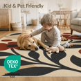 thumbnail image 4 of ODIKA 4'x6' Washable Area Rug Pet Friendly, Non-Shedding Beige Red Floral and Leaf Elegance Contemporary Design with Bold Natural Motifs for Bedroom, Reading Nook, 4 of 7