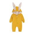 thumbnail image 2 of YWDJ Baby Outfits for Boys Toddler Baby Rabbit Ear One-piece Zipper Cute Cotton One-piece Clothes Jumpsuit Romper Yellow 9-12 Months, 2 of 9
