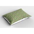 thumbnail image 2 of Ambesonne Easter Pillow Sham 2 Pack, Pastel Flowers Eggs Rabbits, 26"x20", Reseda Green Multicolor, 2 of 3