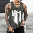 thumbnail image 2 of HCNTES American Flag Tank Top for Men - USA Patriotic 4th of July Shirt | Merica Sleeveless Tops for Memorial Day(Dark Gray,XL), 2 of 3