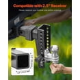 thumbnail image 3 of VEVOR Adjustable Trailer Hitch 2.5" Receiver 8" Drop Tri-Ball Hitch 22000 lbs, 3 of 9