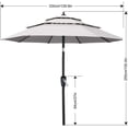 thumbnail image 5 of ABCCANOPY 11FT 3 Tiers Patio Umbrella With Crank Handle, Gray, 5 of 5