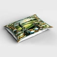 thumbnail image 2 of Ambesonne Golf Themed Pillow Sham, Classicism Painting, 36" X 20", Fern Green Blue and Mustard, 2 of 2