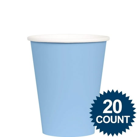 Light Blue 9 oz. Paper Cups, 20 ct. - Party Supplies