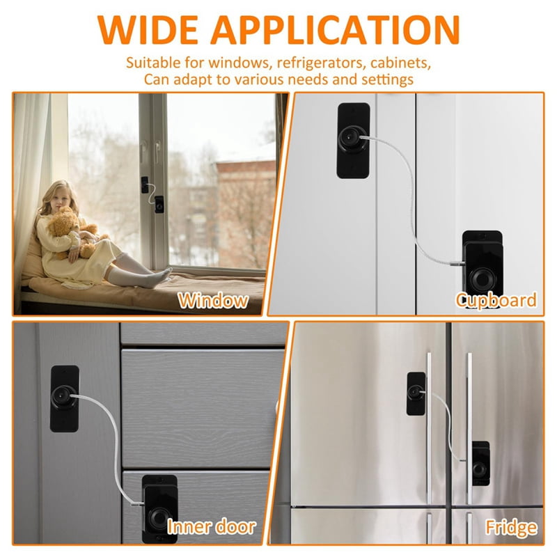 3X Fingerprint Fridge Lock, Refrigerator Safety Lock, Intelligent Cabinet Lock for Drawers, Dishwasher
