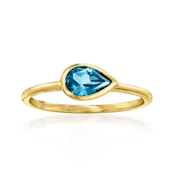 Pure Collection by Ross-Simons 0.70 Carat London Blue Topaz Ring in 14kt Yellow Gold, Women's, Adult