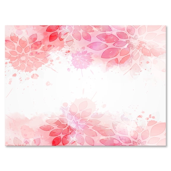 Designart ' Abstract Splashes of Pink Flowers II ' Modern Canvas Wall Art Print