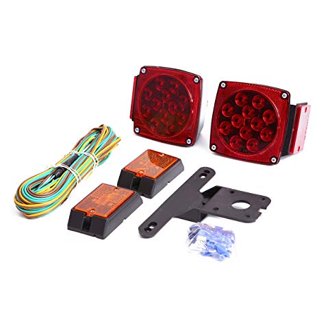 CZC AUTO 12V LED Submersible Trailer Tail Light Kit for Under 80 Inch Boat Trailer RV Marine Exclusive Trailer Light kit