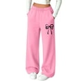 thumbnail image 3 of BXJX Girls Sweatpants Size 10-12, Warm Sports Elastic Waist Fleece‑Lined Fall Pants with Pockets, 3 of 7