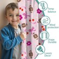 thumbnail image 3 of Blackout Kids Curtains,Pink Football and Flowers Pattern Childrens Insulated Curtains Set Of 2,Bedroom Essentials,Toddler Room Decor 42"x63", 3 of 5