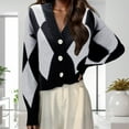 thumbnail image 2 of Cardigan pour Femmes Style Coréen Décontracté Col en V Tricoté Printemps Automne Style Léger Confortable Design Élégant, 2 of 5
