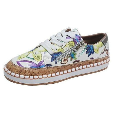 KBODIU Women Canvas Sneaker  Slip-ons Loafers Shoes for Womens  Casual Canvas Shoes Round Toe Soft Comfortable Walking Flats  Low Top Lace-up Zipper Design Sneakers Green 37