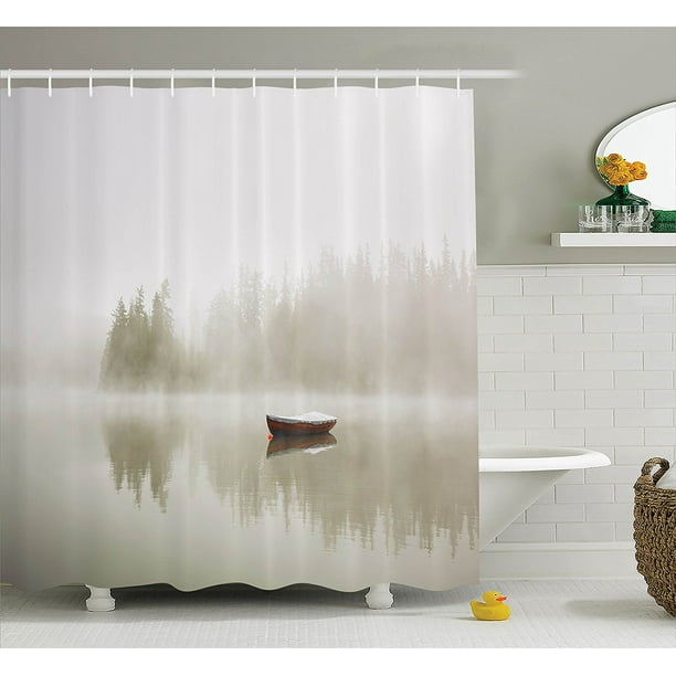 Lake House Decor Shower Curtain Set By, Lake Decor Shower Curtains