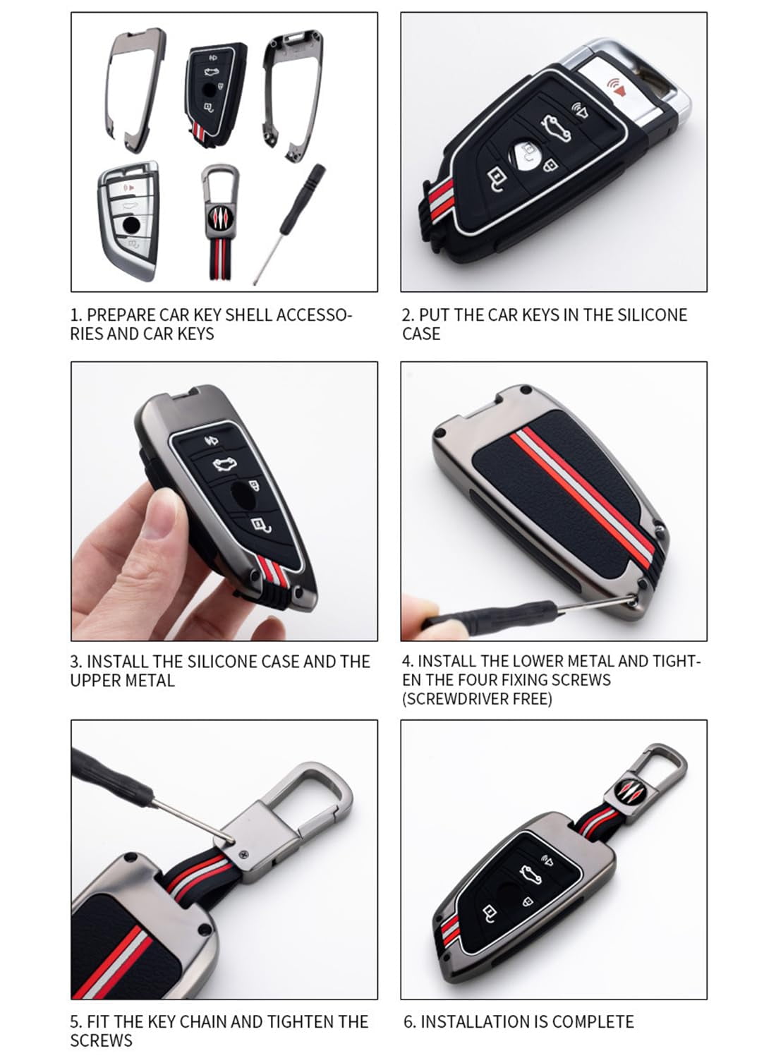 Key Cover Case, Zinc Alloy Metal Key Fob Case Protector Shell Compatible with Lexus GX460 RX350 ES350 IS250 GX460 LX570 IS350 GS430 GS300 GS450h Accessories 3 Buttons