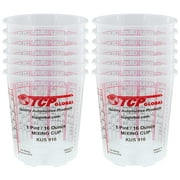 Custom Shop/TCP Global - Pack of 12 - Mix Cups - Pint size - 16 ounce Volume Paint and Epoxy Mixing Cups - Mixing Ratios