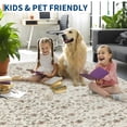 thumbnail image 3 of Floral Kitchen Rugs 2x6, Washable Non Slip Distressed Print Entryway Mat Ultra Thin Low Pile Runner Rug for Hallway Laundry Bathroom, Beige, 3 of 8