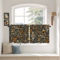 thumbnail image 3 of Boho Floral Tier Curtains, Vintage Botanical Paisley Flower Light Filtering Kitchen Curtains, 2Pcs Rod Pocket Half Window Treatments Panels for Sink Cafe Cabinet Camper 27.5x24 Inches, 3 of 9