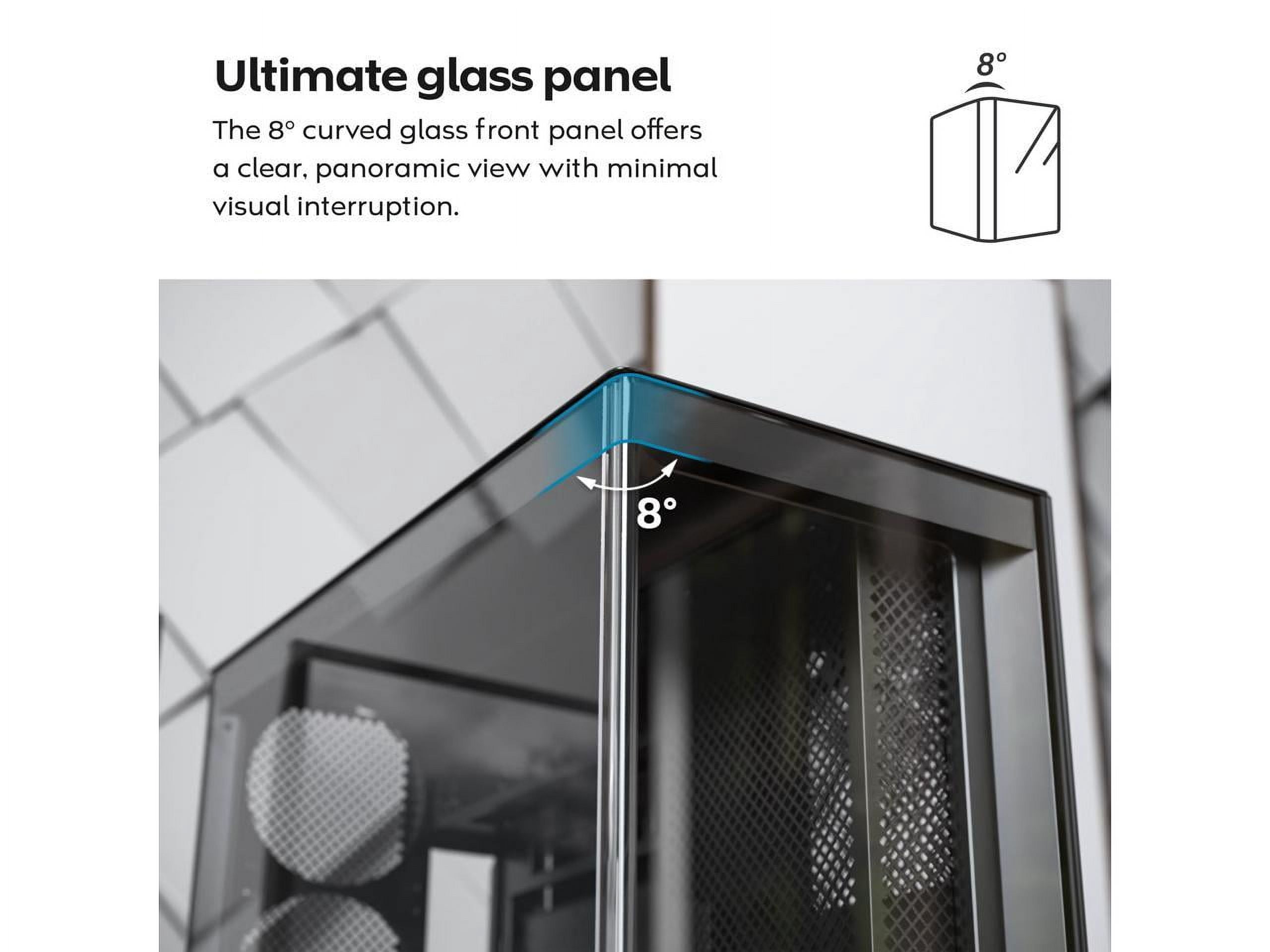MONTECH HS02 PRO, ATX Mid-Tower PC Case, Gaming PC, High-Airflow, Reversible Layout, Sturdy Curved Tempered Glass Front Panel, 5x ARGB PWM Fan Pre-Installed, Sink-in Design, Toolless Panels, Black, US