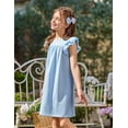 thumbnail image 2 of Oudiya Girls Nightgown Ruffle Short Sleeve Princess Pajama Cute Soft Sleepwear for Kids 3-14Y, 2 of 5