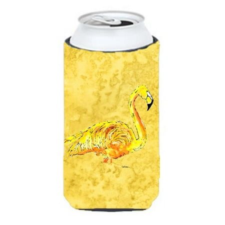 

Carolines Treasures 8872TBC Flamingo On Yellow Tall Boy bottle sleeve Hugger - 22 To 24 oz.