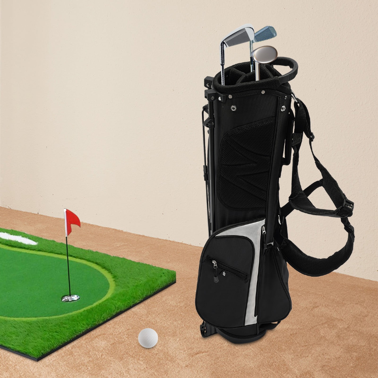 1 PCS Golf Stand Bag, Portable Golf Stand Bag, Golf Stand Bag with Shoulder Strap for most juniors and adults and can accommodate most sizes of golf clubs, Bag Size(W*H): 16.5*91.5cm/6.49*36.02in
