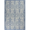 thumbnail image 2 of Nourison Garden Party Indoor/Outdoor Transitional Damask Ivory/Blue 7' x 10' Area Rug, (7' x 10'), 2 of 10