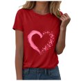 thumbnail image 5 of Women Breast Cancer Print T Shirt Short Sleeve Women Short Sleeve Round Neck Tee Comfy Casual Vacation Clothes, 5 of 8