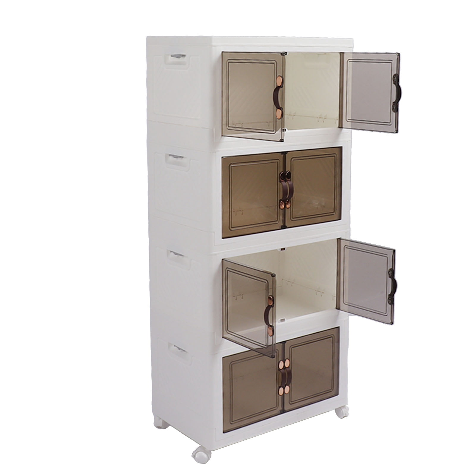 Bacs de Rangement Empilables Pliables avec Couvercles, Grande Capacité, Transparents et Durables, Anti-Poussière, Bacs Pliables