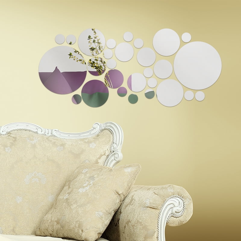 Walplus Round Big Peel and Stick Mirror Wall Sticker