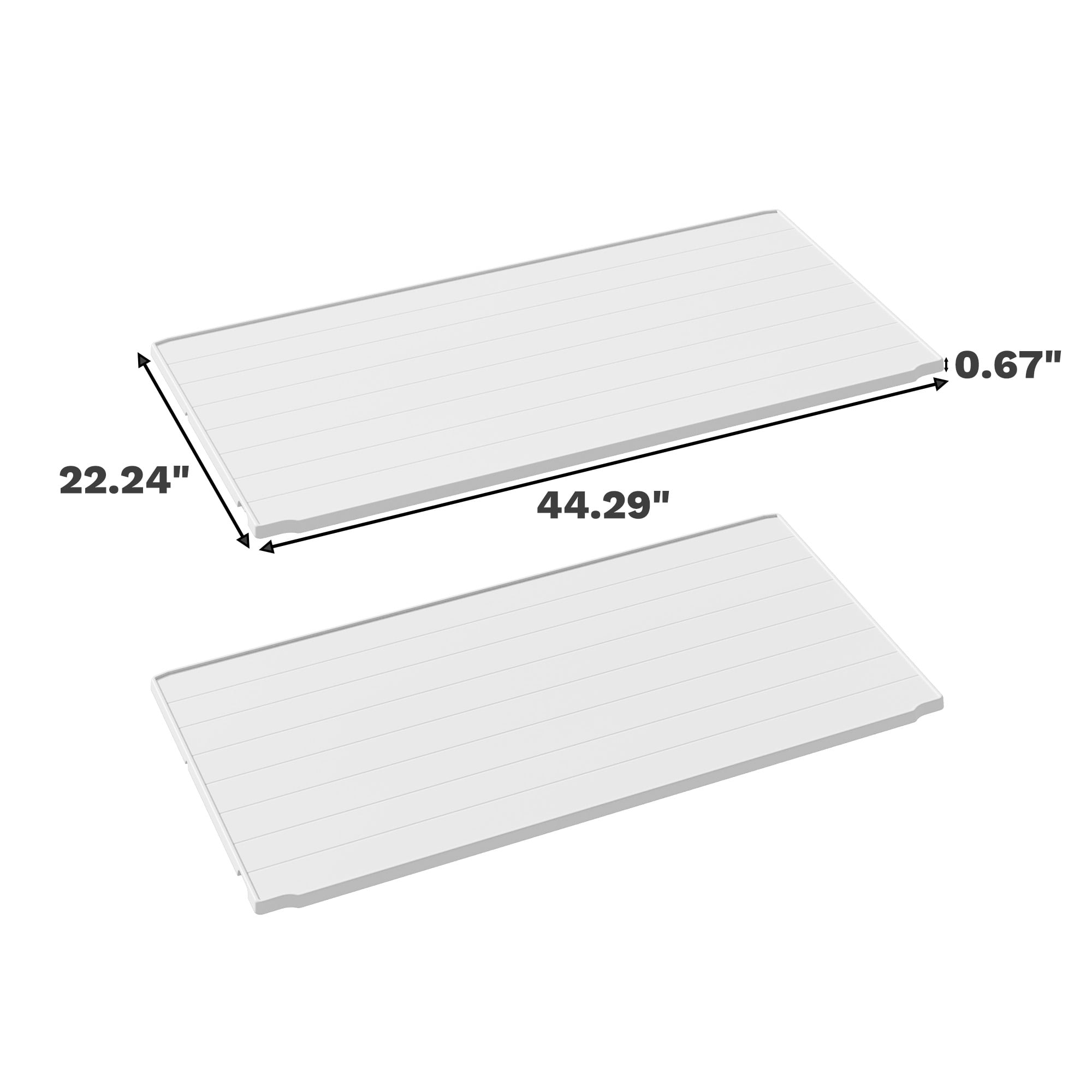 Patiowell Adjustable Outdoor Storage Shed Shelf, Durable, Weatherproof Storage Solution, Easy-to-Install Accessory, 2Pcs Shelves, White
