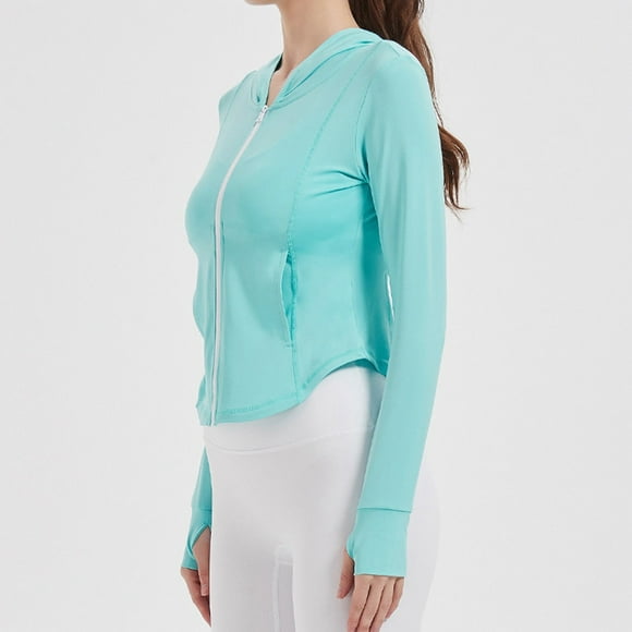 WILLBEST Trench Coat Women Trench Coat Women Warm Short Women's Athletic Jackets Workout Jacket Full Zip Up Running Gym Yoga Sports Tops with Pockets