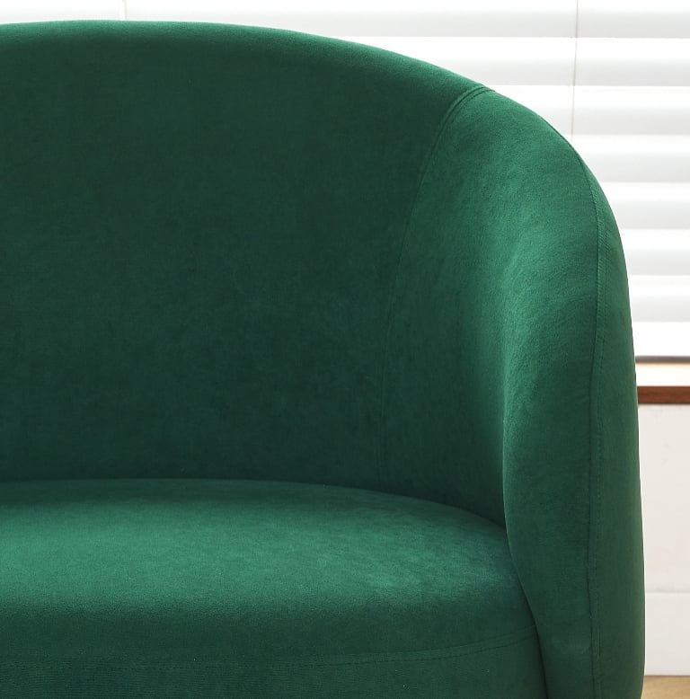 US Pride Furniture Luxury and Elegance Modern Channel Chair with Velvet Fabric Material and Thin Metal Legs Green