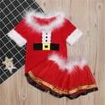 thumbnail image 5 of CUZIBR Christmas Children Kids Girls Teenagers Outfits Sets Funny Santa Clothing Sets Cozy Stylish Dailywear For Toddler,Red,15-16 Years, 5 of 7