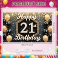 thumbnail image 2 of Gold Black Theme 21st Birthday Banner Sparkle Design Display Balloon Decor Star Pattern Milestone Celebration Backdrop for 21st Birthday Party Adult Celebration Photo Shoot Prop, 2 of 9