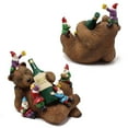 thumbnail image 4 of Estatua de gnomo de oso Ticfox marrón borracho 5 gnomos decoración para jardín, 4 of 12