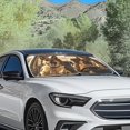 thumbnail image 3 of KUIFORTI Funny Dog Windshield Sun Shade 2-Pack - 25.5"x28.5" Universal Car Sun Shade with Heatproof Silver Coating, Blocks 99% UV & Folds to Pocket Size, 3 of 5