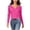 Hot Pink——Fall Savings, variant on Long Sleeve Crop Shirts for Women Notched Neck Lettuce Hem Blouses Fall Slim Fit Tops Hot Pink 2XL
