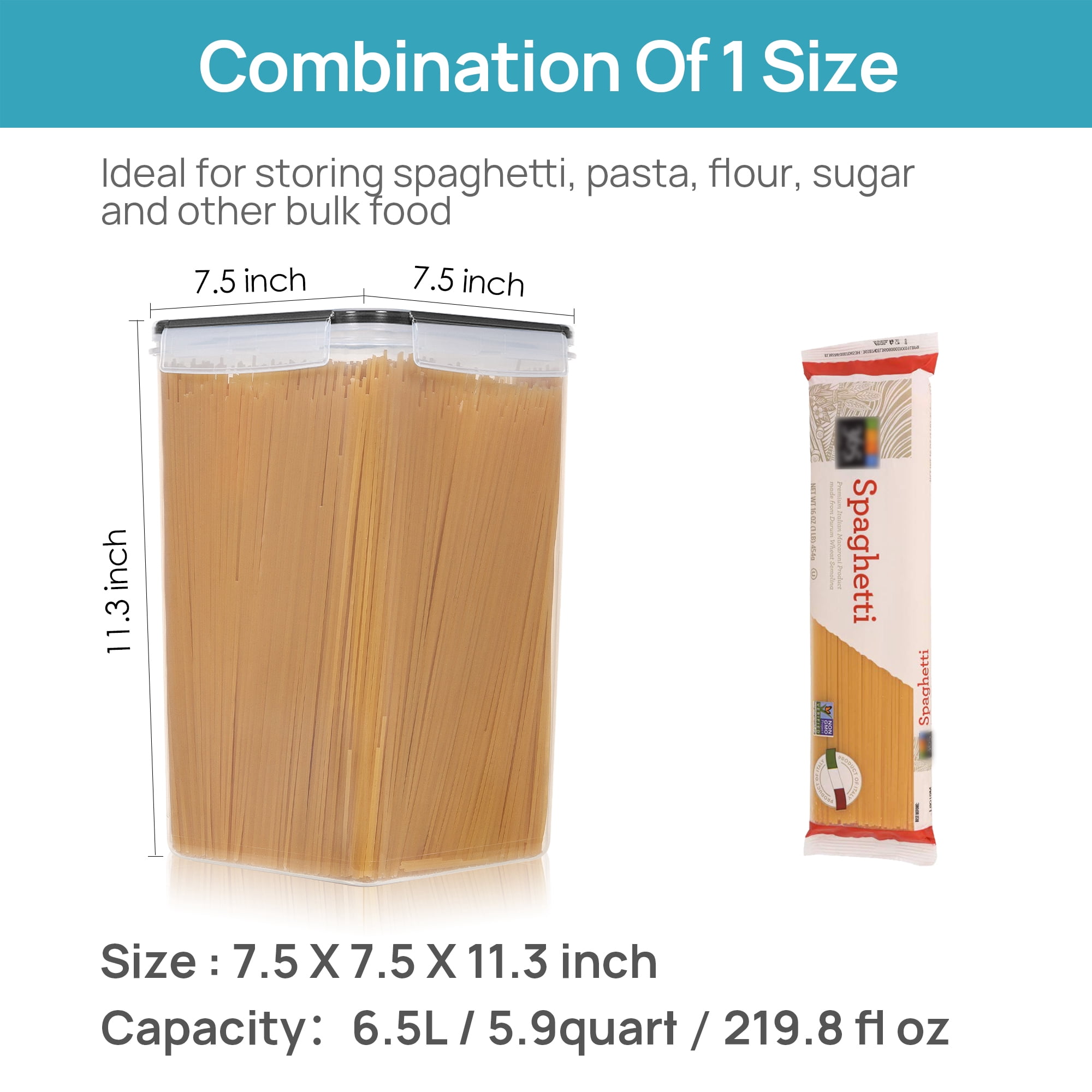 Sindcom 8 pcs Large Airtight Food Storage Containers, Sindcom Flour Canisters, for Kitchen Organization